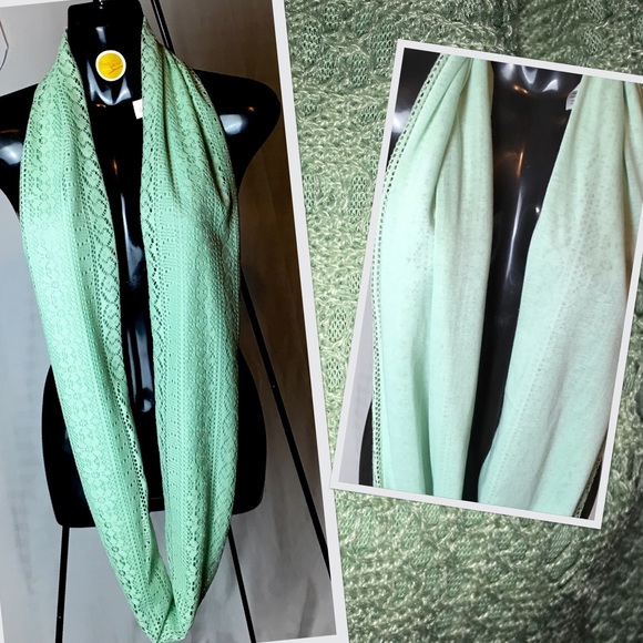 Infinity Scarf, Mint Green Lace & Jersey NWOT - Picture 2 of 4